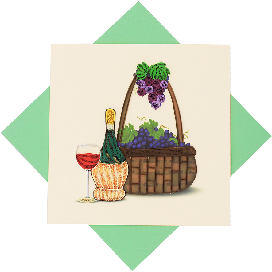 Quilled Champagne Bottle Card